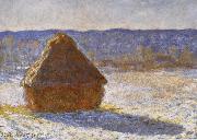 Claude Monet Haystack in the Snwo,Morning oil painting on canvas